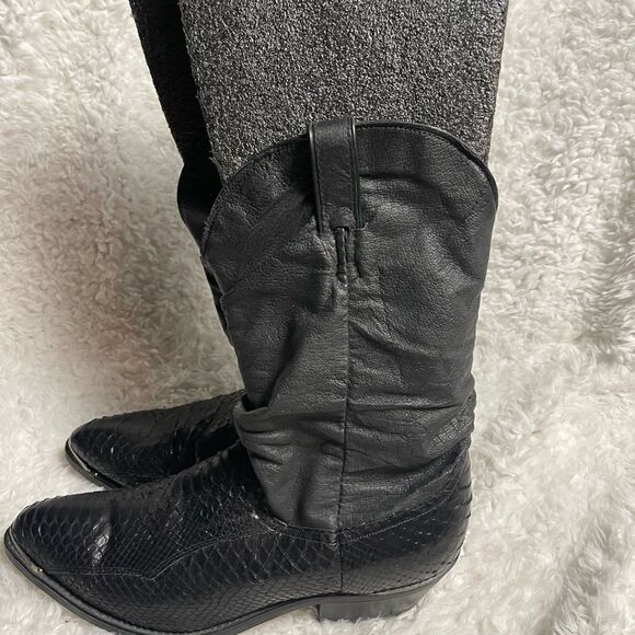 Code West men’s cowboy Boots leather Black &
snake skin print Size9.5 - Picture 5 of 13